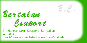 bertalan csuport business card